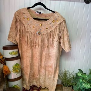 Vintage 80s Fringe Western Bling One Size Top